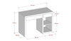 Wooden Desk with Drawers and Side Shelving