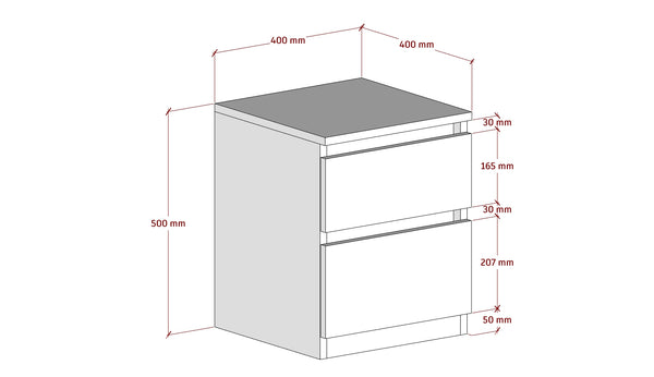 Wooden Nightstand with Drawers