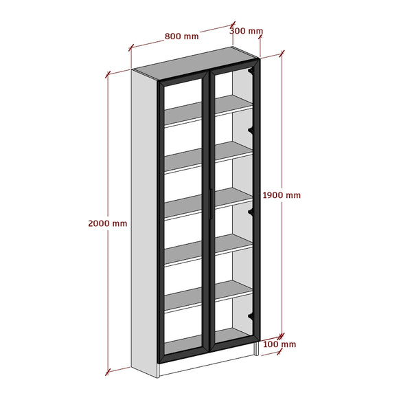 Wooden Display Cabinet with Glass door