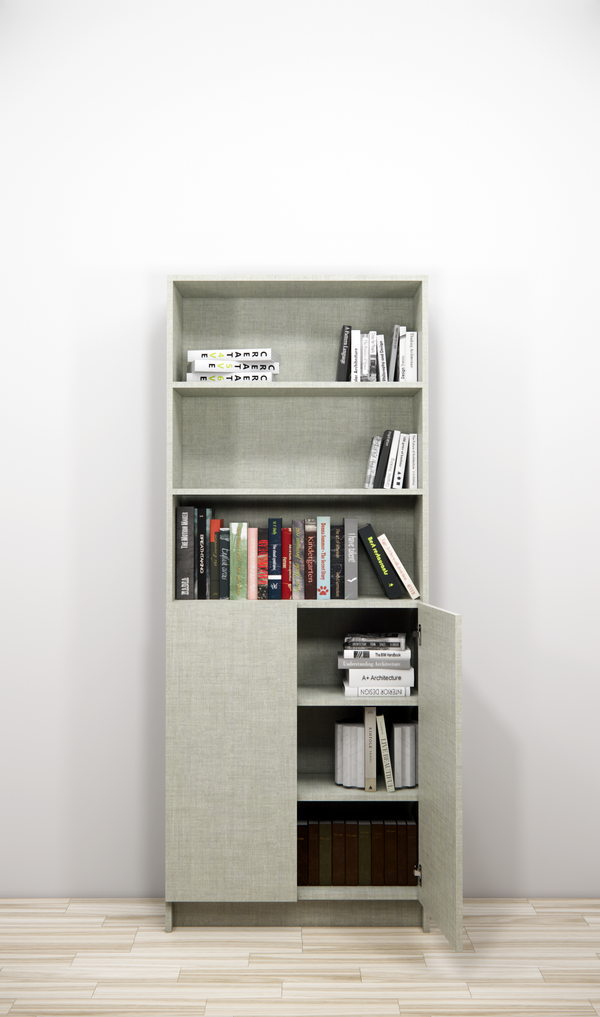 Open-Shelf Display Cabinet with Lower Storage