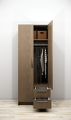 2-Door Wardrobe with Bottom Drawers