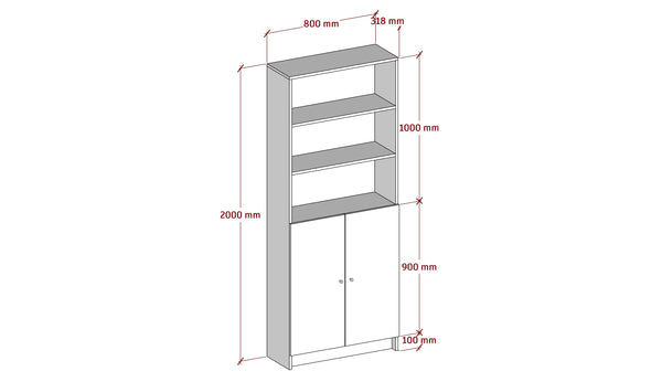 Open-Shelf Display Cabinet with Lower Storage