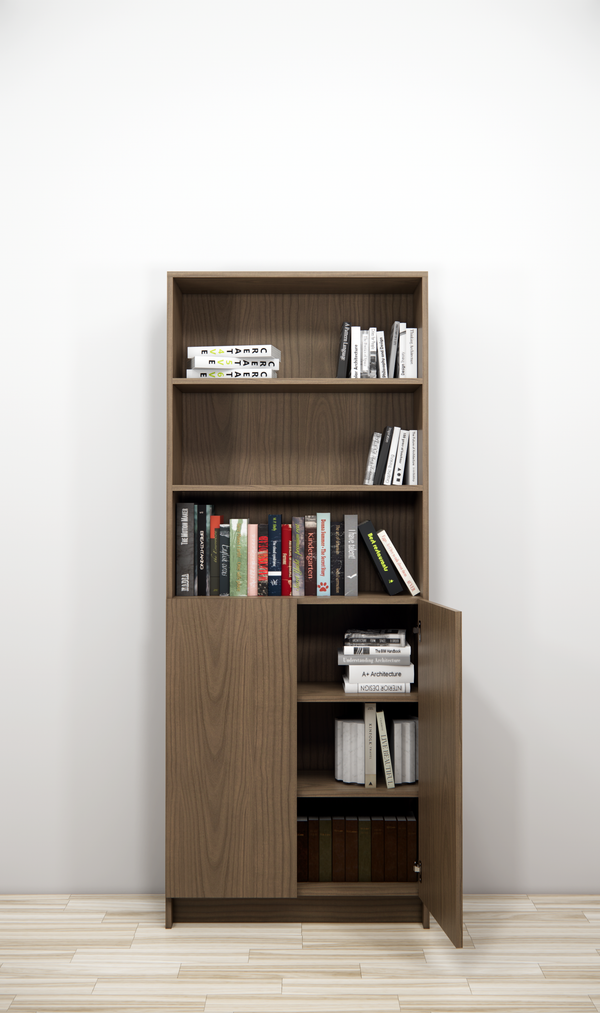 Open-Shelf Display Cabinet with Lower Storage